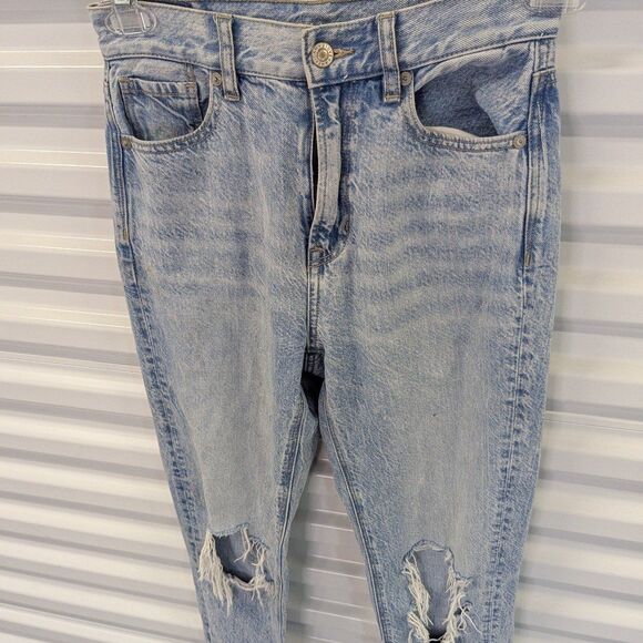 American Eagle Size 00 Long Distressed Mom Jeans - Picture 4 of 8